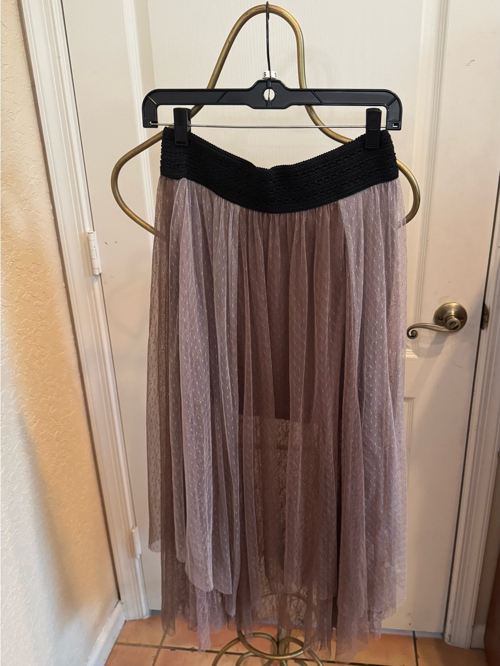 Free People Sugar Plumb Fairy Sheer Lace Tulle Skirt